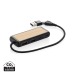 Hub USB à double entrée en plastique et en bambou RCS Link bedrijfs cadeau