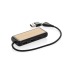 Hub USB à double entrée en plastique et en bambou RCS Link, Hub reclame