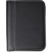 Conférencier A5 zippé en pu livré avec bloc-notes, conférencier publicitaire