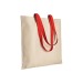 Shopper en coton naturel 220g/m², anses longues colorées, sac coton publicitaire