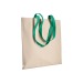 Shopper en coton naturel 220g/m², anses longues colorées cadeau d’entreprise