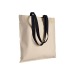 Shopper en coton naturel 220g/m², anses longues colorées cadeau d’entreprise