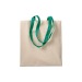 Shopper en coton naturel 220g/m², anses longues colorées cadeau d’entreprise