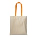 Shopper en coton naturel 220g/m², anses longues colorées cadeau d’entreprise