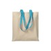 Shopper en coton naturel 220g/m², anses longues colorées, sac coton publicitaire