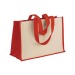 Tote-bag avec soufflet en coton 280g/m², détails en toile de jute, anses longues cadeau d’entreprise
