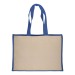 Tote-bag avec soufflet en coton 280g/m², détails en toile de jute, anses longues cadeau d’entreprise