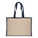 Tote-bag avec soufflet en coton 280g/m², détails en toile de jute, anses longues cadeau d’entreprise