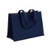 Tote-bag avec soufflet en coton 280g/m², détails en toile de jute, anses longues, Tote bag publicitaire
