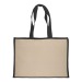 Tote-bag avec soufflet en coton 280g/m², détails en toile de jute, anses longues, Tote bag publicitaire