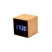 Horloge réveil et display température à LED blanche, en bambou cadeau d’entreprise