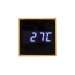 Horloge réveil et display température à LED blanche, en bambou, réveil publicitaire