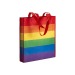 Tote bag arc-en-ciel en rPET 80g/m², anses longues et soufflet cadeau d’entreprise