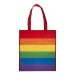 Tote bag arc-en-ciel en rPET 80g/m², anses longues et soufflet, Tote bag publicitaire