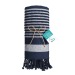 Serviette de plage en coton recyclé style fouta de 350g/m² cadeau d’entreprise