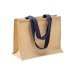 Tote bag en toile de jute, anses longues et soufflet, Tote bag publicitaire