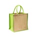 Mini tote bag en toile de jute avec anses et inserts colorés cadeau d’entreprise