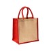 Mini tote bag en toile de jute avec anses et inserts colorés cadeau d’entreprise