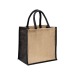 Mini tote bag en toile de jute avec anses et inserts colorés cadeau d’entreprise