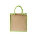 Mini tote bag en toile de jute avec anses et inserts colorés, Tote bag publicitaire