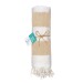 Serviette de plage / paréo en coton recyclé de 180g/m² avec frange, mesure 90x170cm cadeau d’entreprise