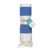 Serviette de plage / paréo en coton recyclé de 180g/m² avec frange, mesure 90x170cm, Serviette ou drap de plage publicitaire