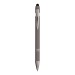 Stylo à bille en aluminium caoutchouté avec gomme pour écran tactile et clip en métal cadeau d’entreprise