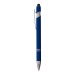 Stylo à bille en aluminium caoutchouté avec gomme pour écran tactile et clip en métal, Stylo avec stylet pour écran tactile publicitaire
