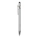 Stylo à bille en aluminium caoutchouté avec gomme pour écran tactile et clip en métal, Stylo avec stylet pour écran tactile publicitaire