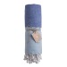 Serviette de plage/fouta en coton recyclé 180g/m² certifiée GRS cadeau d’entreprise