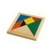 Jeu de tangram en bois coloré, 7 pièces, avec pochette en coton cadeau d’entreprise