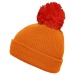 Sombrero de punto con pompón de dos colores, Bonnet publicidad
