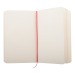 Cuaderno blanco con una banda elástica de color en la tapa dura, cuaderno de tapa dura publicidad