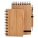 Cuaderno de bambú y juego de bolígrafos, cuaderno reciclado publicidad