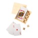 Set en bois avec Jeu de 54 cartes et 5 dés, jeu de cartes publicitaire