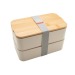Miniatura del producto Bento de promoción de doble compartimento con tapa de bambú 0