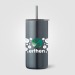 Gobelet Borealis en acier inoxydable recyclé avec paille - 475 ml Colour Jet, Mug isotherme publicitaire