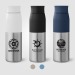 Bouteille Borealis à couvercle à torsion en acier inoxydable recyclé - 650 ml Colour Jet cadeau d’entreprise