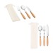 Set de 3 couverts métal et bois d'acacia cadeau d’entreprise