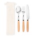 Set de 3 couverts métal et bois d'acacia cadeau d’entreprise