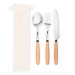 Set de 3 couverts métal et bois d'acacia, Couvert durable publicitaire