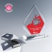 Trophée pointu sur socle, trophée en verre publicitaire