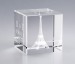 Bloc de verre cubique 4cm cadeau d’entreprise