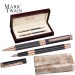 Set d'écriture Mark Twain dans un coffret en bois cadeau d’entreprise