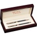 Set d'écriture Mark Twain dans un coffret en bois, Parure avec stylo plume publicitaire