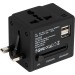 Adaptateur de voyage caoutchouté, prise électrique universelle et adaptateur universel de voyage publicitaire