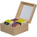 Boîte de rangement pour le thé en bambou avec couvercle en verre pour 40 sachets de thé cadeau d’entreprise
