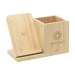 Bamboo Boss 15W FSC-100% support de charge/porte-stylo, Porte-téléphone portable et support, socle, base pour smartphone publicitaire