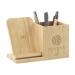 Bamboo Boss 15W FSC-100% support de charge/porte-stylo, Porte-téléphone portable et support, socle, base pour smartphone pubblicitario