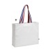 Tote bag 180g/m² coton anses bleu/blanc/rouge avec soufflets, Tote bag publicitaire